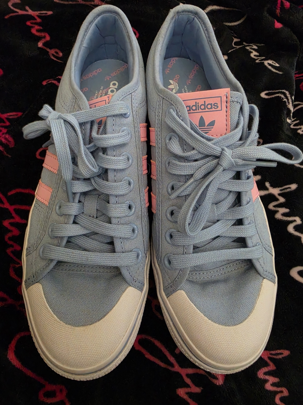 adidas Women's Nizza Plarform 'Altered Blue Bliss Pink' Canvass Sneakers Sz 11
